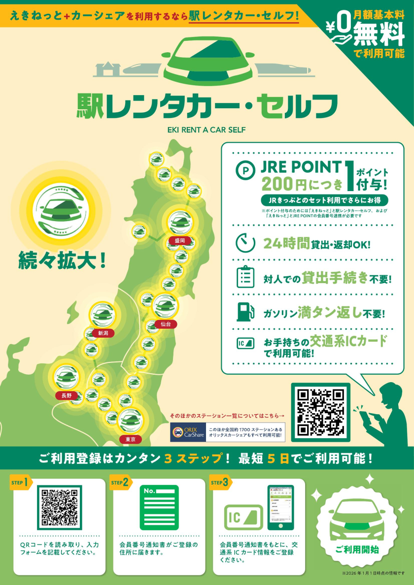 駅レンタカーのカーシェア『駅レンタカー・セルフ』でもっと自由に・もっと快適に・もっとおトクに