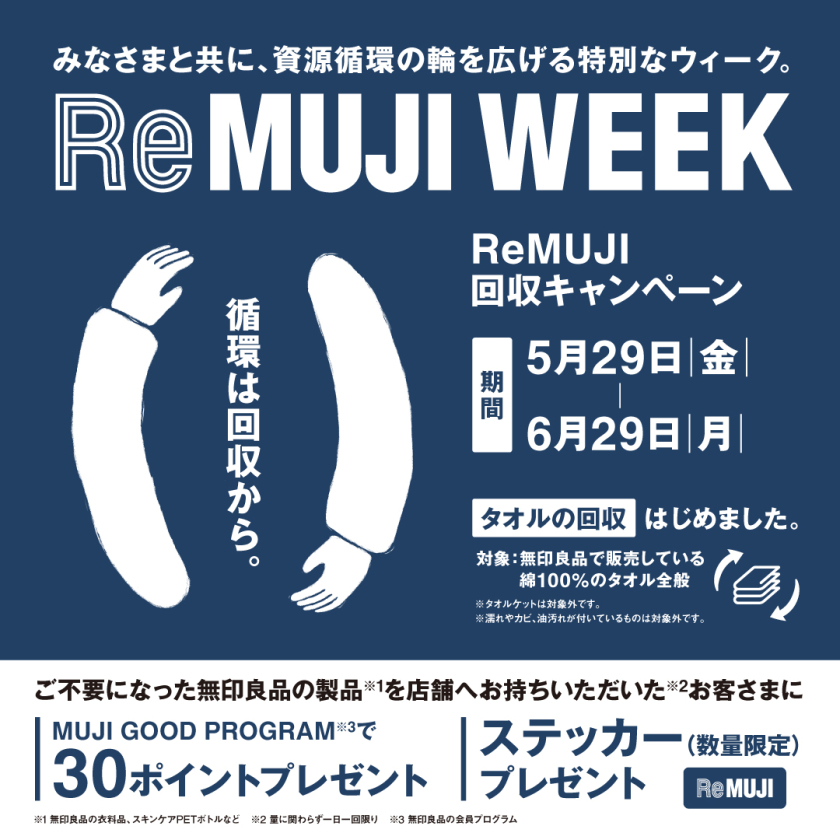 Re MUJI WEEK 回収キャンペーンのお知らせ